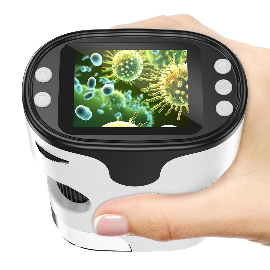 1000X Handy Digital Mikroskop für Kinder: 4K 2.0" Bildschirm Wiederaufladbar Mini Taschen Tragbares