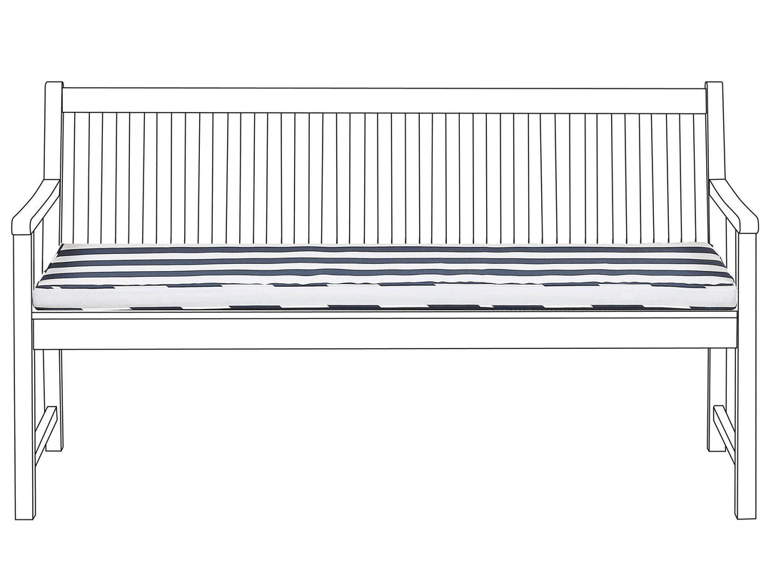 Moderne Auflage für Gartenbank blau mit Befestigungsband 152 x 54 x 5 cm Vivara