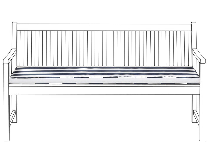 Moderne Auflage für Gartenbank blau mit Befestigungsband 152 x 54 x 5 cm Vivara
