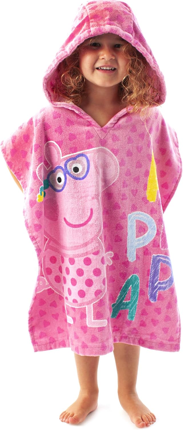 Peppa Pig Girls Badeanzug &amp; Kapuzenhandtuch Poncho Set 2-3 Jahre Rosa, 2-3 Jahre Rosa