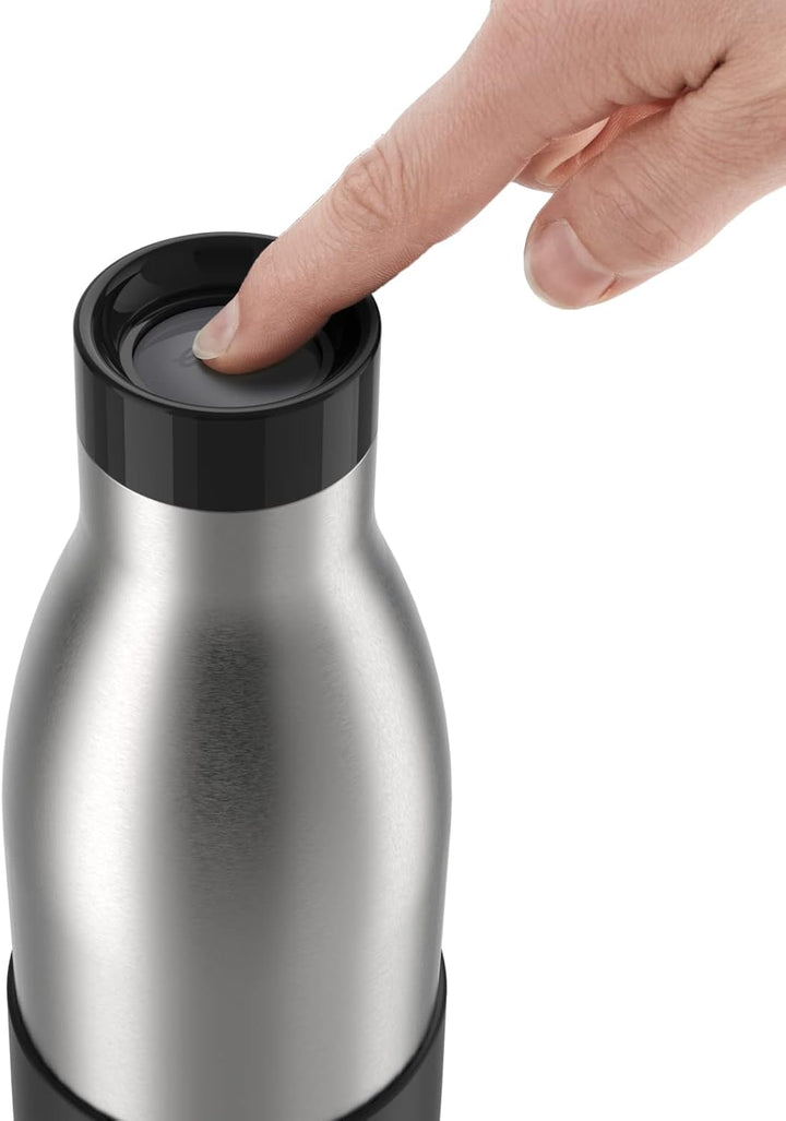 Emsa N31111 Bludrop Sleeve Trinkflasche | 100 % dicht | Quick-Press Verschluss | Ergonomischer 360°