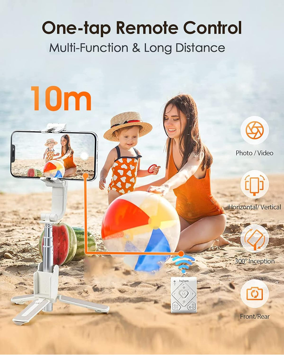 Single Achsen Smartphone Gimbal, hohem iSteady Q 4 in 1 Stabilisator mit Tripod, Selfie Stick Stativ