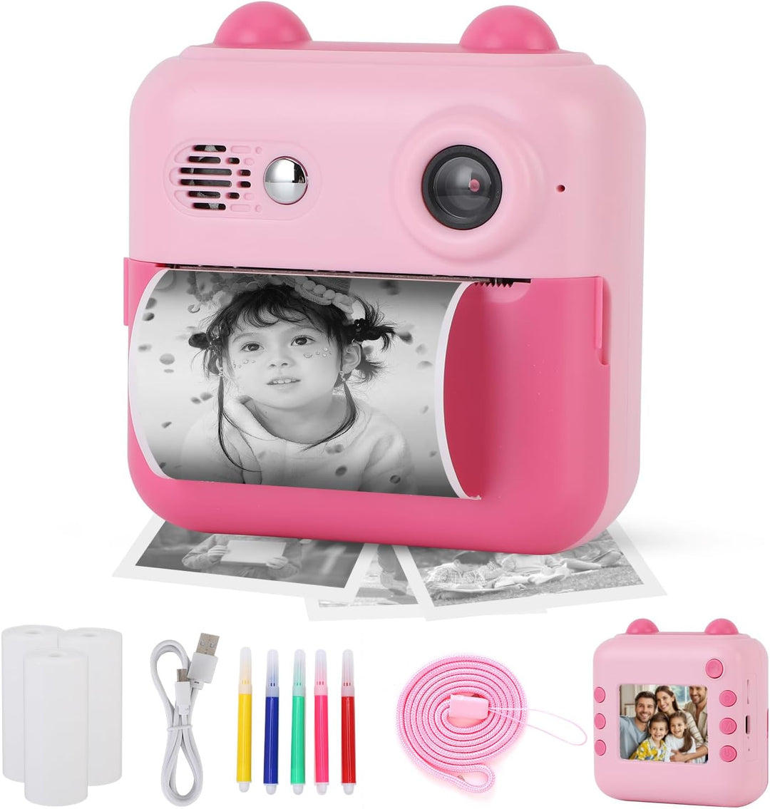 Gugxiom Instant Camera Children, Digitalkamera Kinder with 32GB Card & Printing Paper, Thermopapier