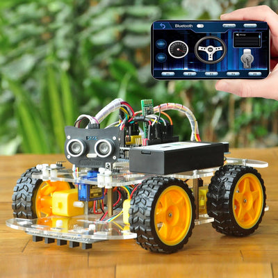 OSOYOO Starterkit Roboter Modellauto Bausatz für Arduino,STEM Fernbedienung über App für pädagogisch