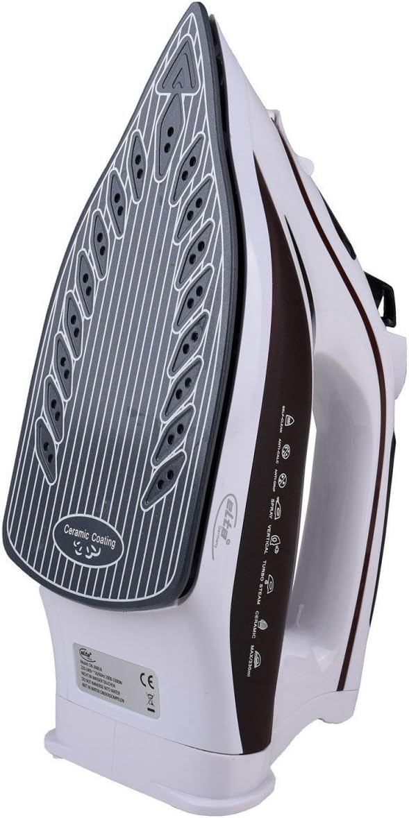 Elta Dampfbügeleisen DB-2600.8 (2200 Watt, 330ml Wassertank, 1,9m Kabel, Keramiksohle, Anti-Tropf-Fu