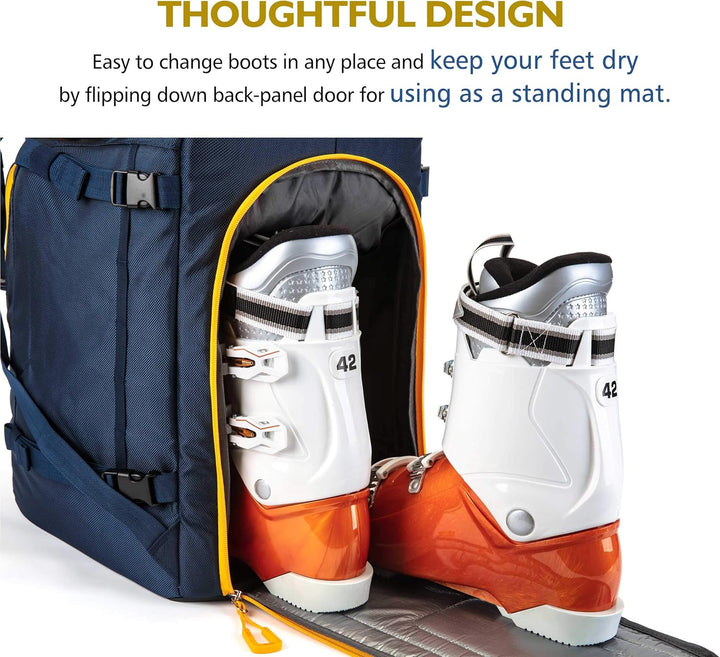 Unigear Skischuhtasche mit Helmfach und Rucksackgurten, Skirucksack Skischuhrucksack mit Helmtasche,