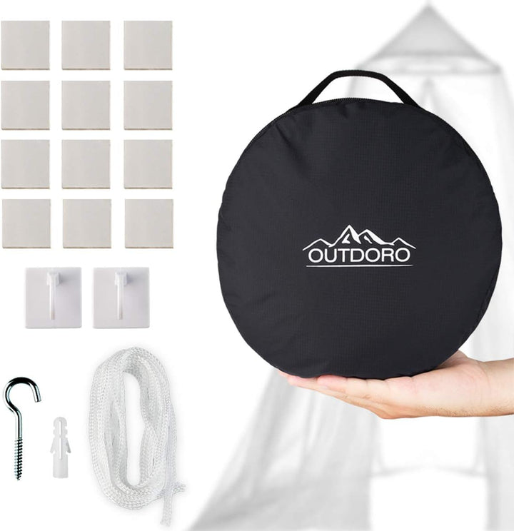 Outdoro Moskitonetz inklusive Klebehaken für Zuhause und Reisen extra-gross für Doppelbett & Einzelb