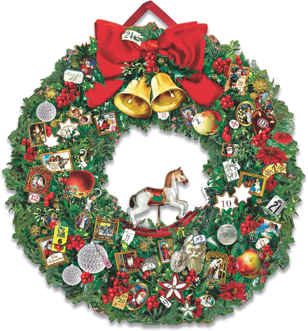 Festlicher Weihnachtskranz (Adventskalender);Adventskalender, White