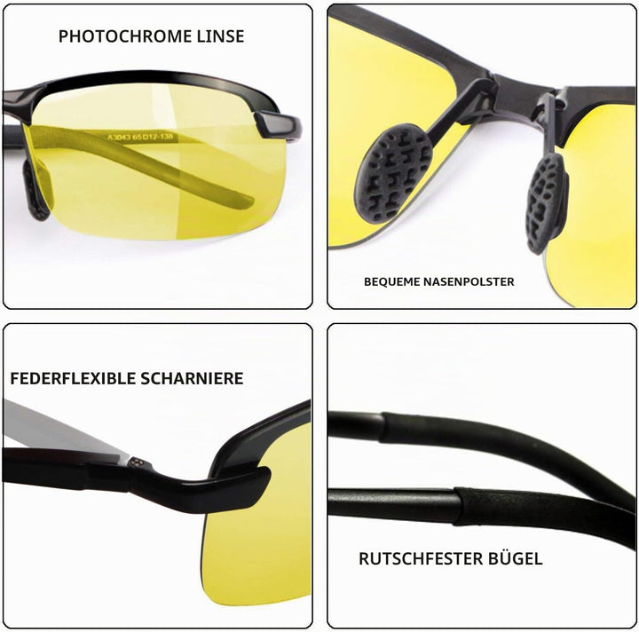 MIRYEA Herren Photochromatisch Sportbrille Polarisiert Sonnenbrille UVA UVB Brillen 3043-gelb, 3043-