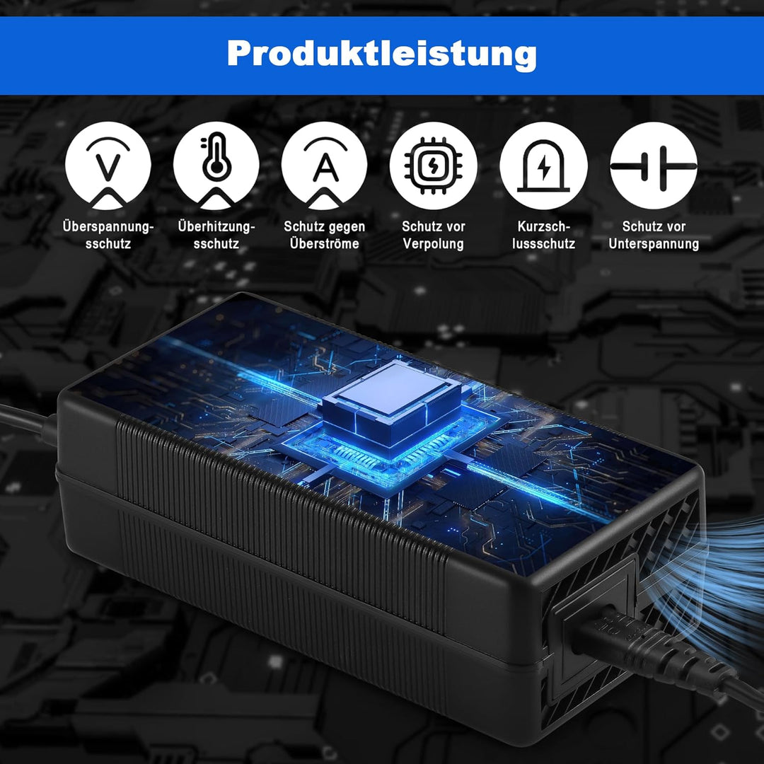 JIZZU Ladegeräte für Scooter, 42 V 3 A AC Hoverboard Adapter, Universal Netzteil Ladegerät mit 4 Ans