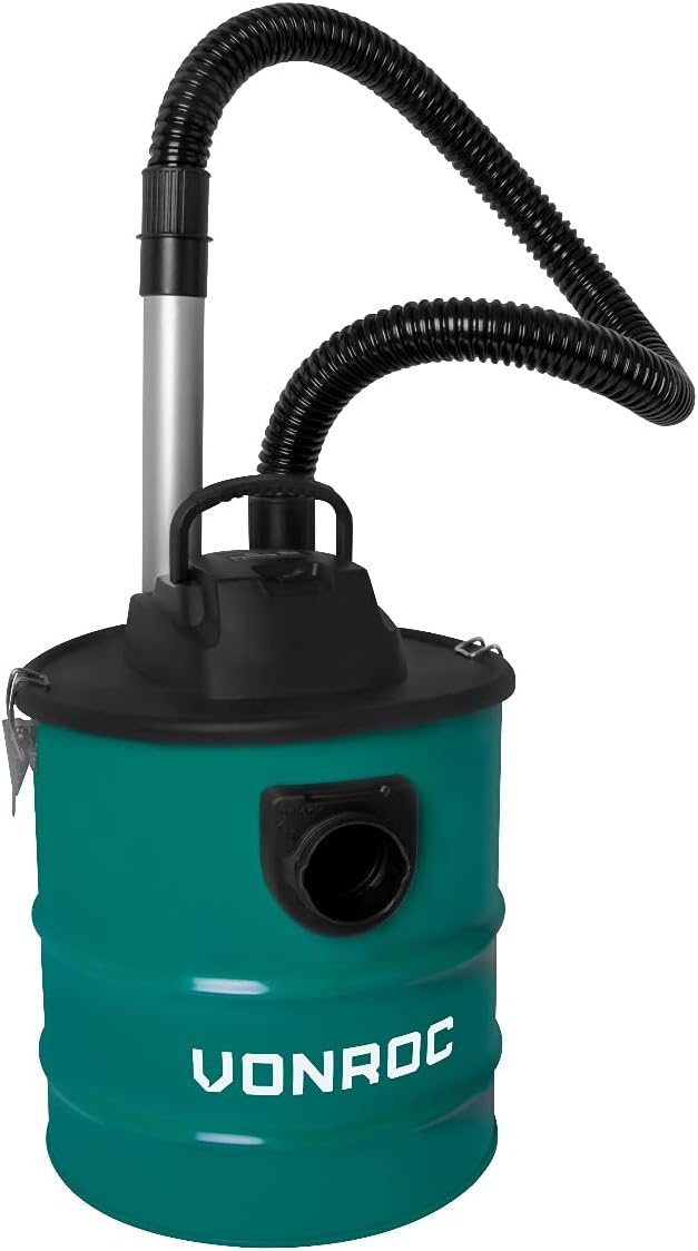VONROC Aschesauger 1600W – 20L Behälter – 3m Netzkabel – Für Kamin, Barbecue en Werkstatt