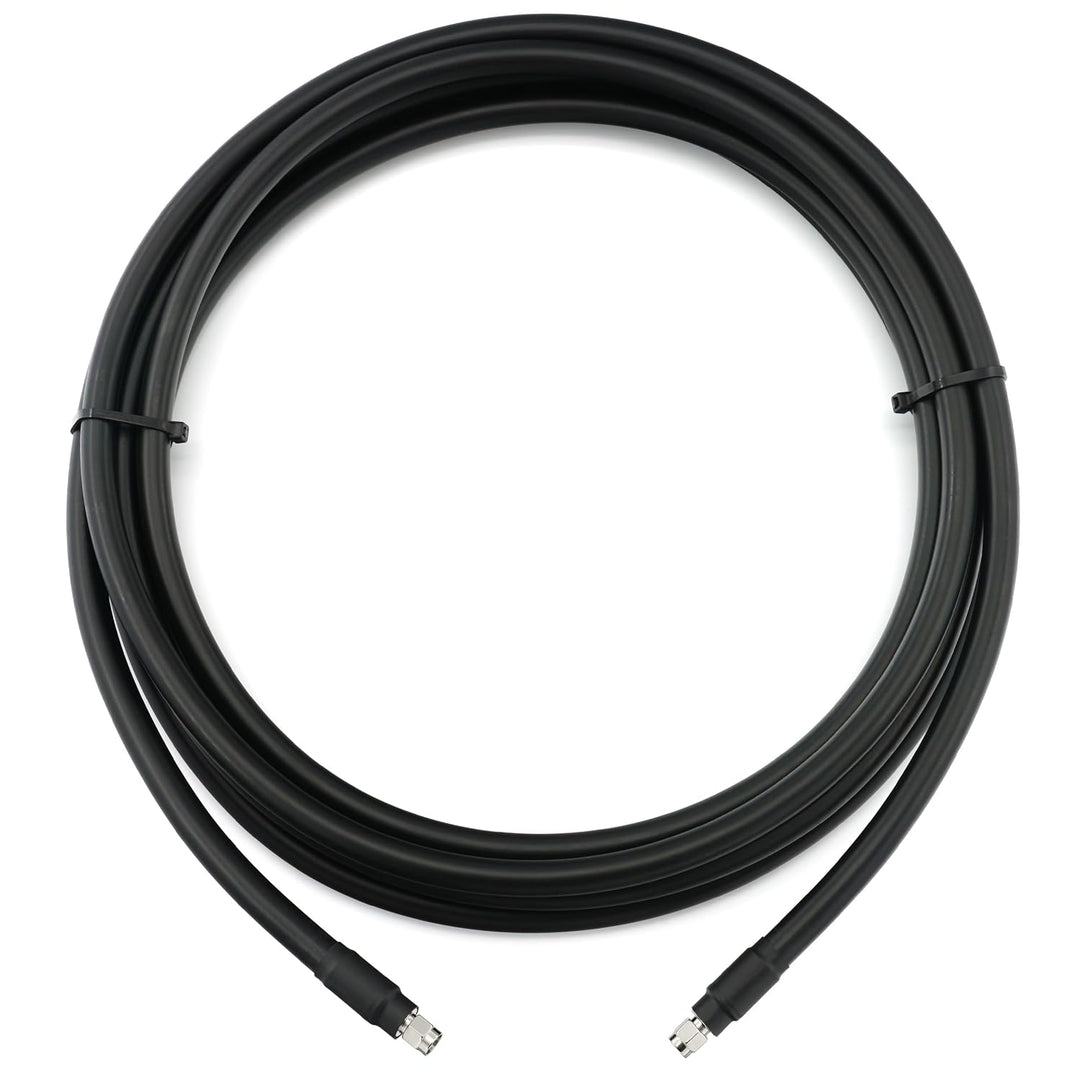 12m RP-SMA Stecker auf RP-SMA Stecker Koaxialkabel – 12 Meter 8D-FB Ultra-Verlustarmes Ø11.1mm Verlä