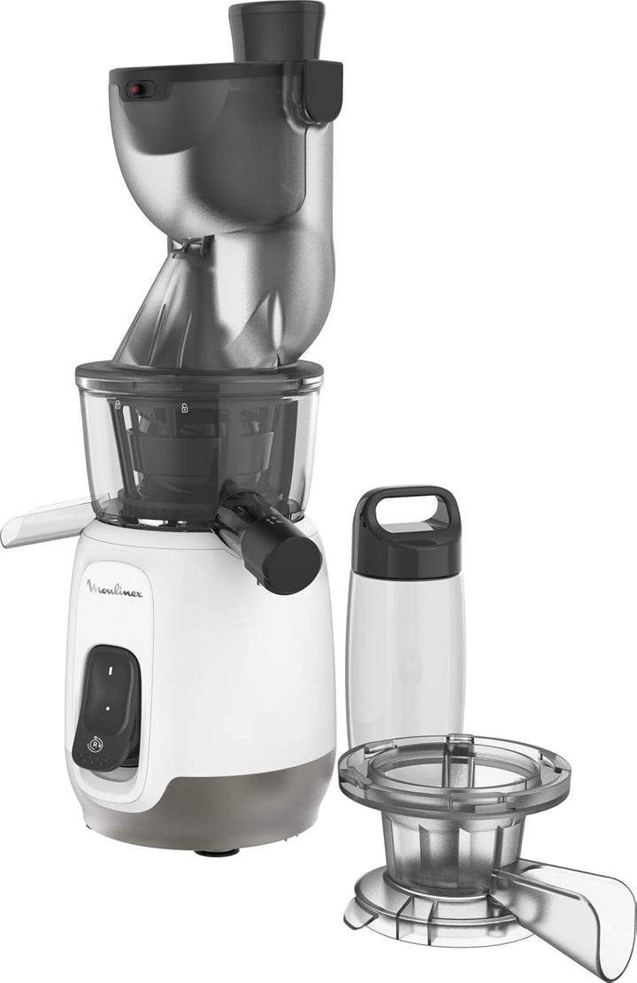 MOULINEX Ultra Juice Entsafter für Kaltsaft 2 Filter Trinkflasche 600 ml extra breit 85 mm Automatis