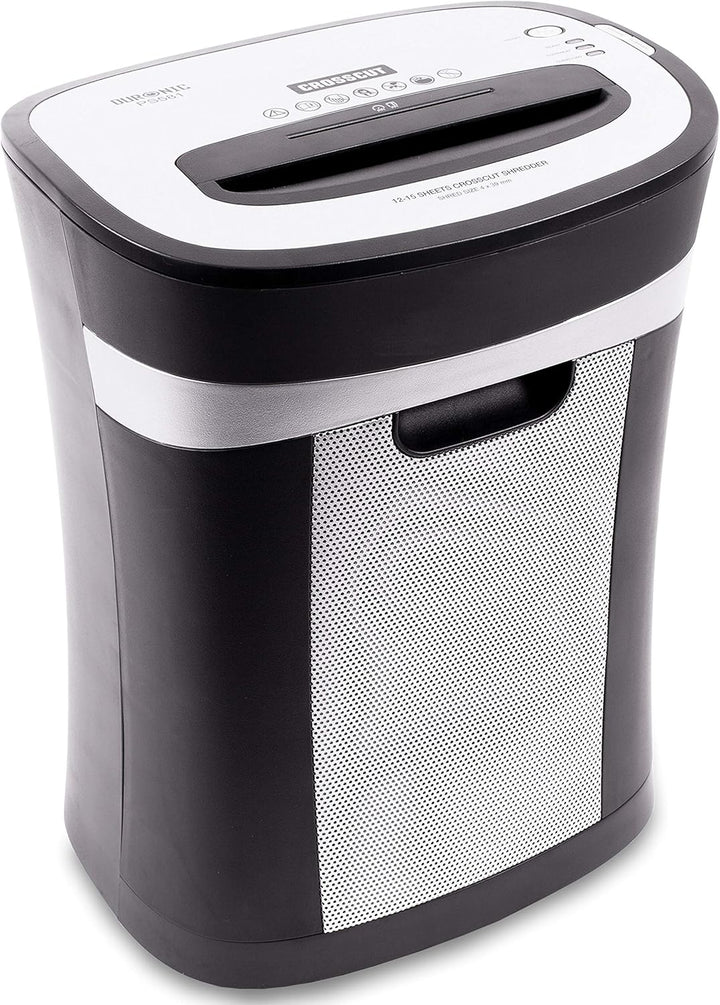 Duronic PS581 Aktenvernichter | 15 Blatt Partikelschnitt P4 | 22 Liter Papierkorb | Kreuzschnitt Sch
