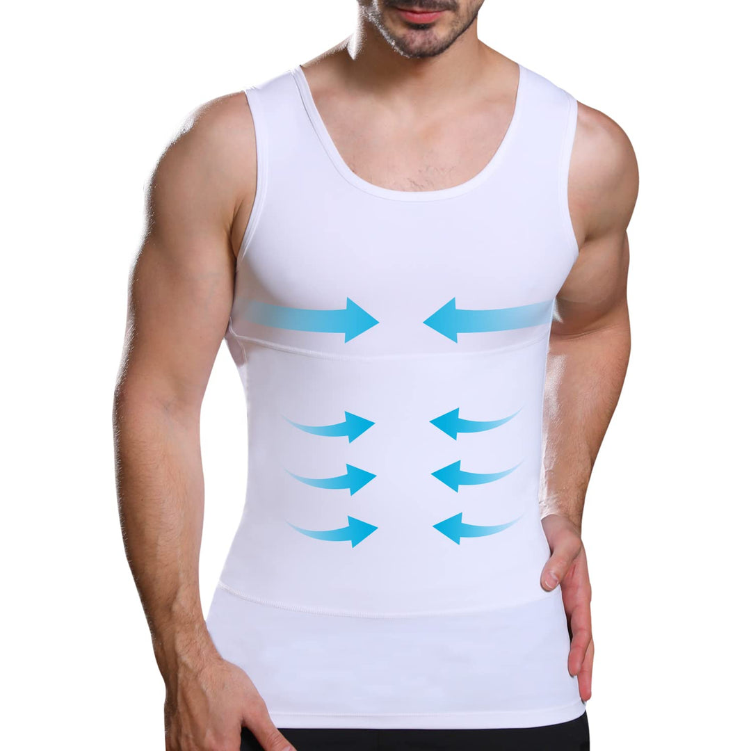 Lgtfy Herren Bauchweg Body Shaper Weste Brust Bauch Kompression Tank Top Bauch Verstecken Unterhemde