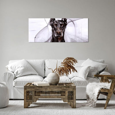 Panorama Bilder auf Leinwand 100x40cm Leinwandbild Hund Abstraktion Gross Wanddeko Bild Schlafzimmer