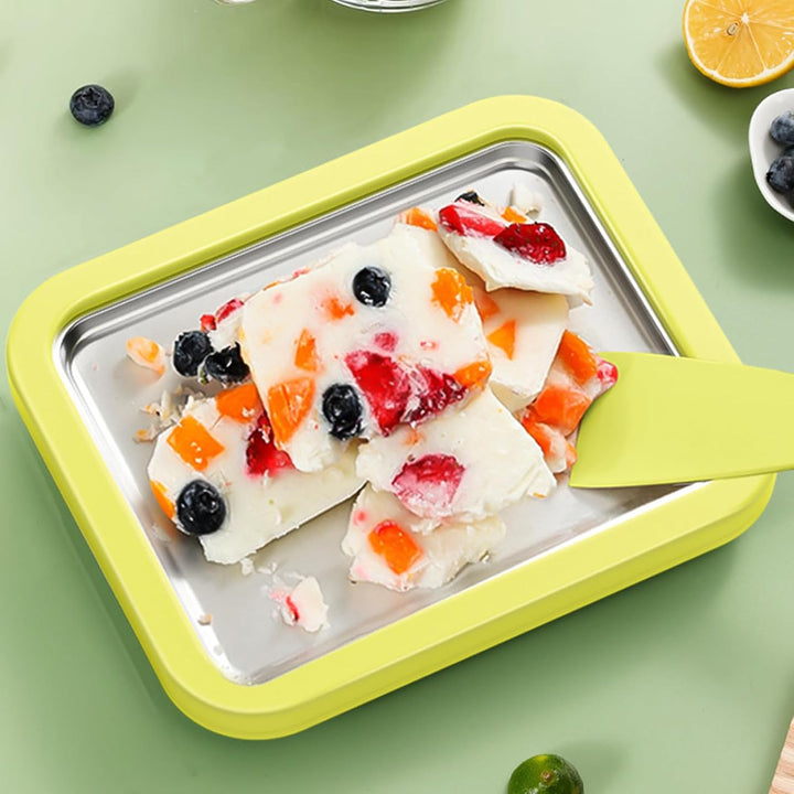 Gerät Für Die Herstellung Von Gerolltem Tablett Für Joghurt Rollen | Kühlplatte mit 2 Spateln Für Er
