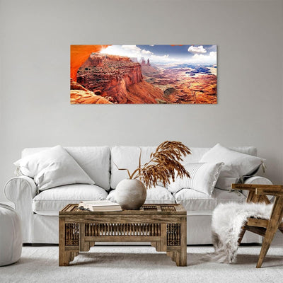 ARTTOR Bilder auf Leinwand 100x40cm Leinwandbild Amerika arizona schlucht geologie Gross Wanddeko Bi