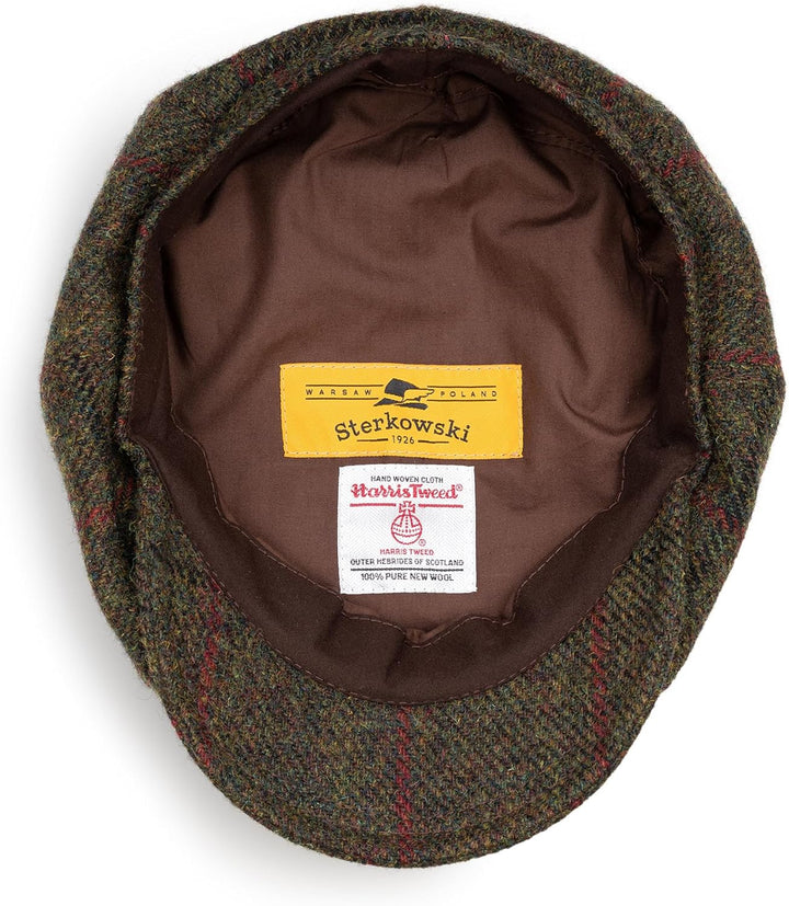 Sterkowski Shelby | 100% Harris Tweed Schiebermütze für Herren und Damen | Warm Elegant 8-Panel Zeit