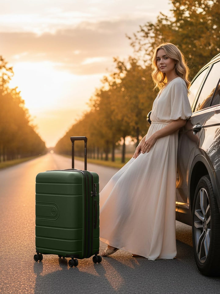 REDOLZ Hartschalen Check-in Koffer | Mittelgrosser M Trolley 46 x 28 x 66 cm mit Dehnfalte aus hochw