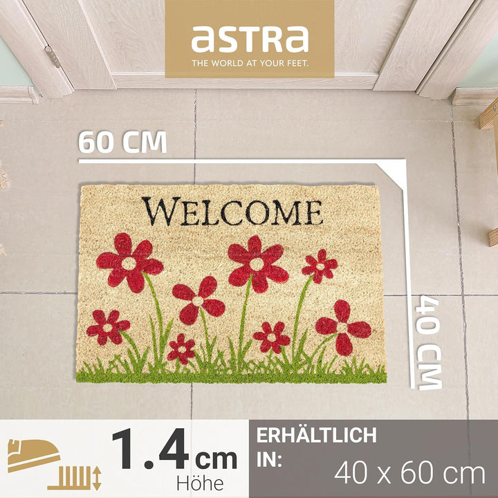 Astra Fussmatte innen beige Schmutzfänger rutschfest - Kokosmatte antibakteriell - Türmatte Set in G