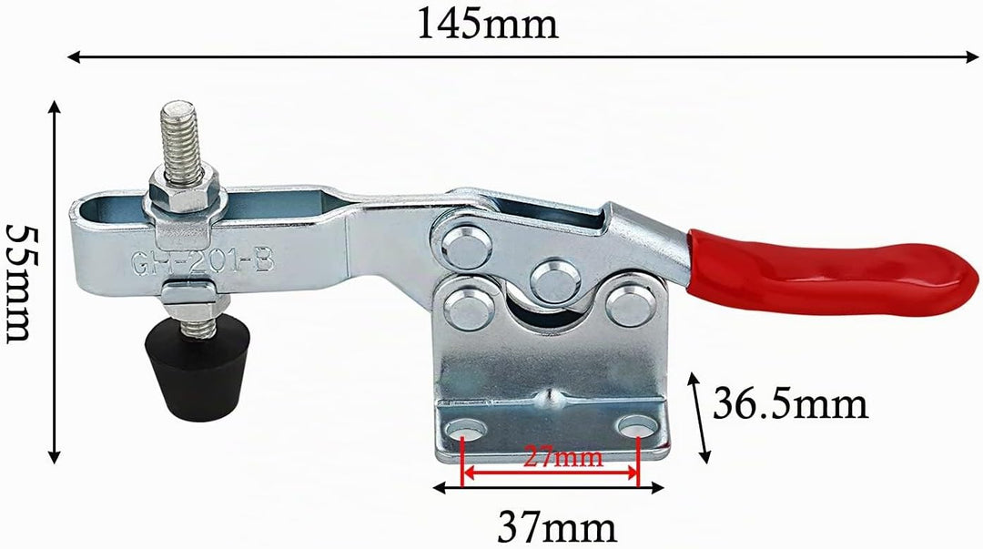 EXLECO Schnellspanner GH-201-B 10 Stück Metall Horizontal Toggle Clamp Handwerkszeug 100KG 127lbs Ve