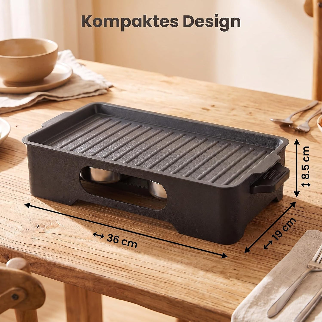 BBQ Warmhaltebehälter Grillgut, Abnehmbarem Grillrost, für Teelicht &amp; Grillpaste – Camping &amp; Zuhause