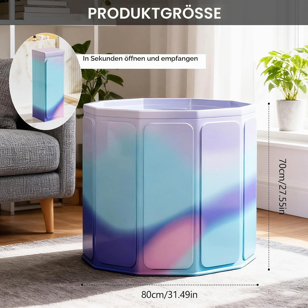 Faltbare Badewanne, 80x70cm(BxH) Tragbare Mobile Badewanne für Heiss- und Kaltbäder für kleine Badez