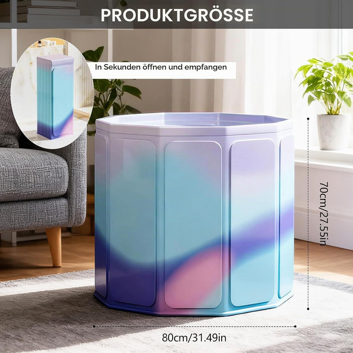 Faltbare Badewanne, 80x70cm(BxH) Tragbare Mobile Badewanne für Heiss- und Kaltbäder für kleine Badez