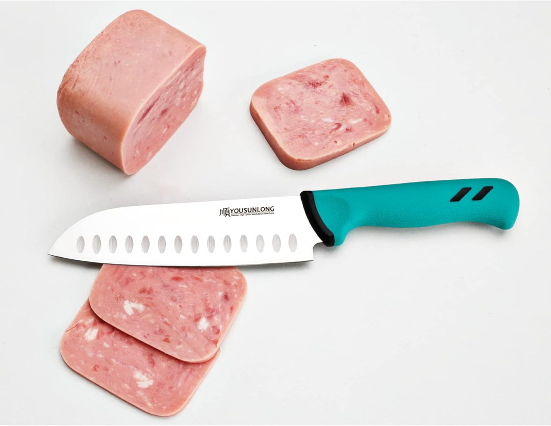 YOUSUNLONG Santoku-Messer - Klinge 177mm - Klinge aus hochwertigem Molybdänstahl - Metzger-Fleischve