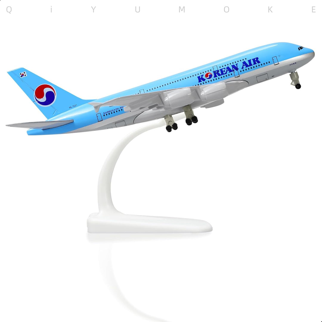 1/300 Metallflugzeugmodell für Korean Air A380 für Airbus A380 Modellflugzeug mit Ständer (7.5 Zoll