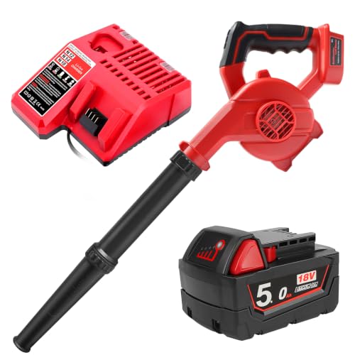 Powarobor Akku-Laubbläser für Milwaukee M18 18V mit Akku und Ladegerät Set | Leistungsstarker Handbl