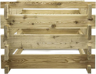 Holzkomposter Sibirische Lärche 80x80xH60 cm mit Holz-Stecksystem Komposter Komposte Steckkomposter