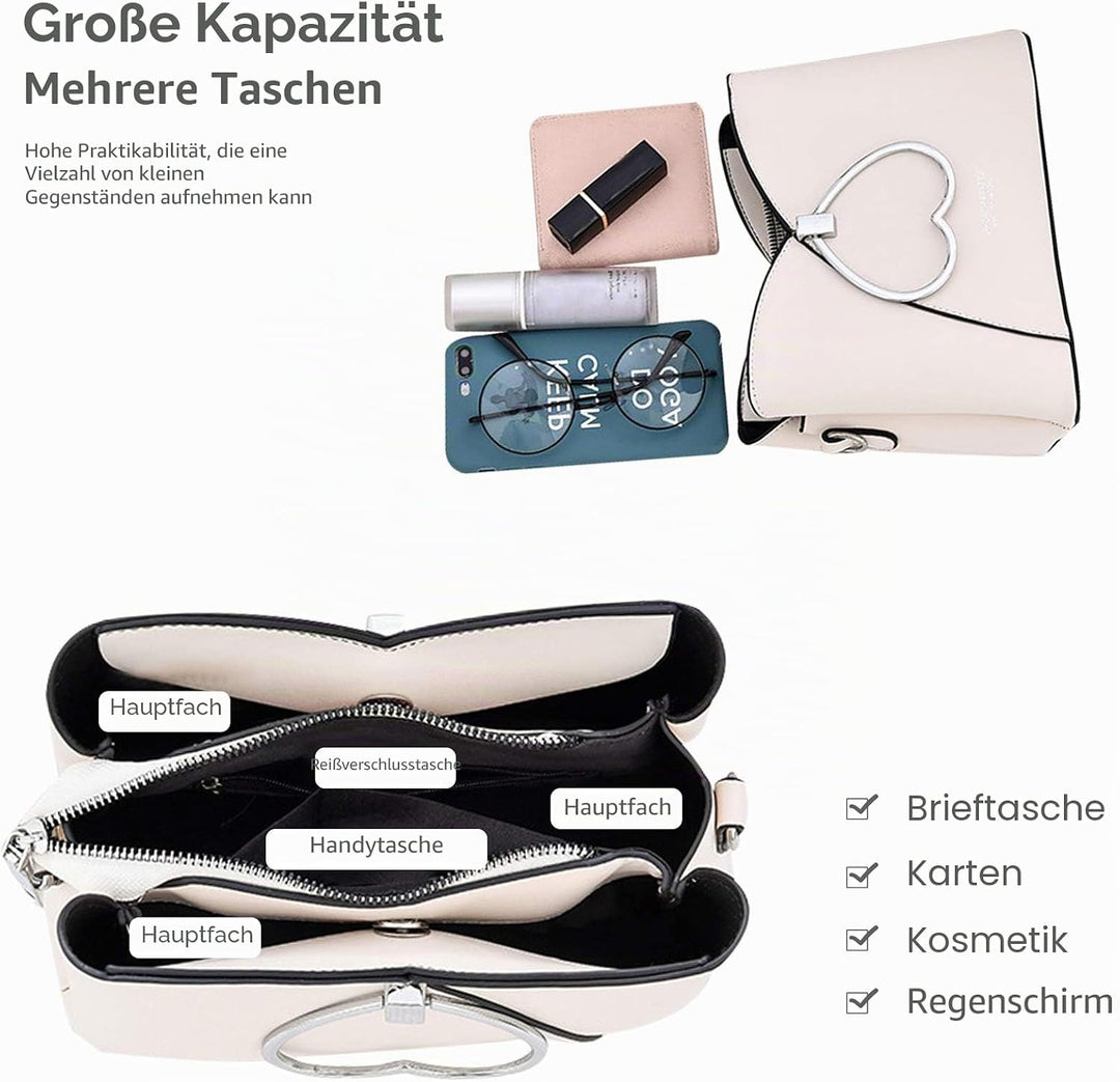 NICOLE &amp; DORIS Fashion Handtasche für Damen Umhängetasche Wasserdichte Schultertaschen PU-Leder Henk