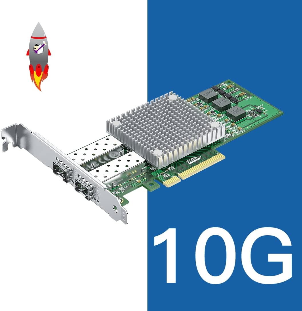 H!Fiber.com 10Gb SFP+ PCI-E Netzwerkkarte NIC, with Broadcom BCM57810S Chip, Dual SFP+ Port, PCI Exp