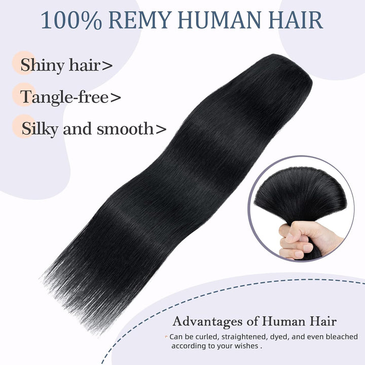 Silk-co Clip in Extensions Echthaar Dick Haarteile Echthaar Weich Glatt Haarverlängerung 7A Remy Hai