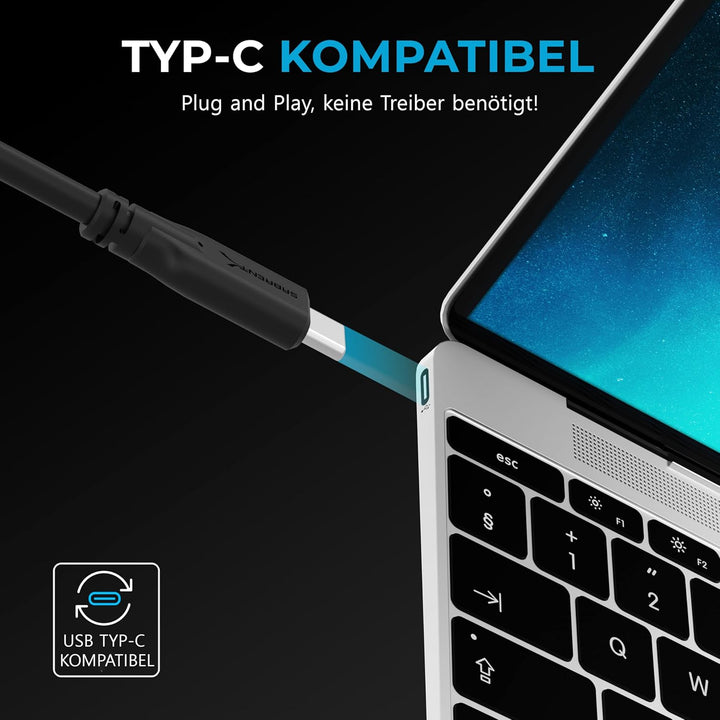 SABRENT Multi-Port-USB-C-Hub mit HDMI 4K@60 Hz, 3X USB-Anschlüsse, unterstützt Power Delivery (PD3.0