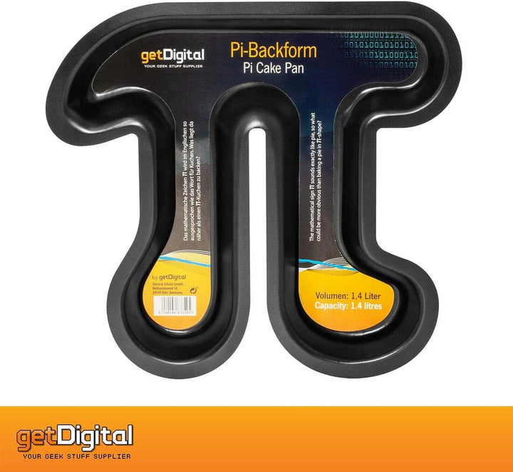 getDigital Pi Kuchenform - Metall-Backform mit Antihaft-Beschichtung für Nerds, Naturwissenschaftler