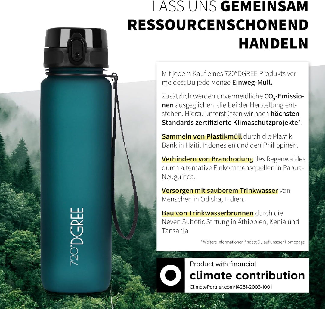 720°DGREE Trinkflasche “uberBottle“ 350ml, 500ml, 650ml, 1l, 1,5 Liter softTouch +Früchtebehälter -