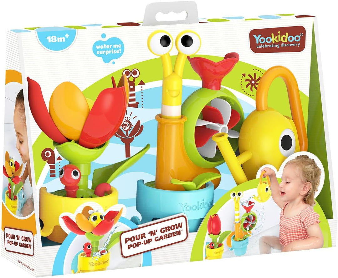 Yookidoo Baby-Badespielzeug für Kleinkinder (Alter 1–3 Jahre), Gartenabenteuer-Set, Schnecke und Blu