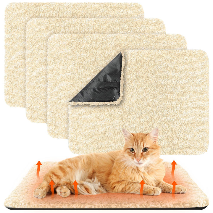 Photect 4 Coussins Auto-Chauffants pour Animaux de Compagnie Tapis pour Chien Lavable Amovible Fond