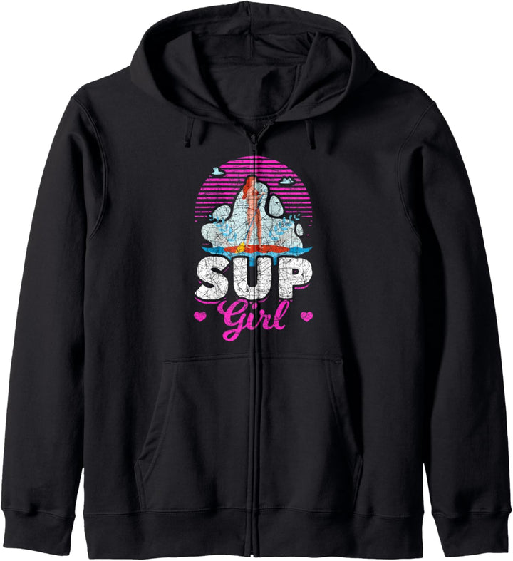 SUP Mädchen Damen Stand Up Paddler Herz Stand Up Paddling Kapuzenjacke