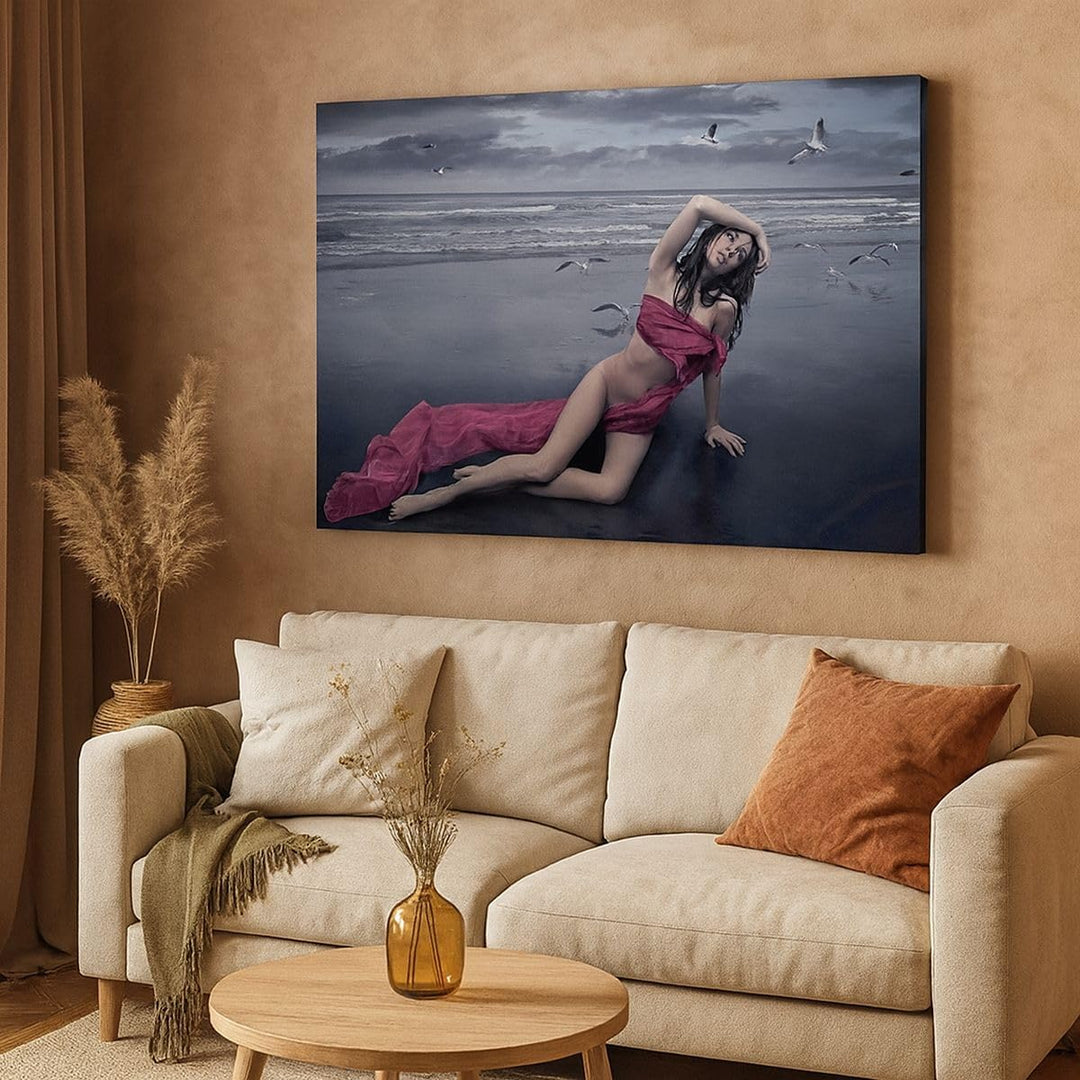 ARTTOR Bilder auf Leinwand Modell Möwe Vogel Natur Leinwandbild 70x50cm Wandbilder Dekoration Wohnzi