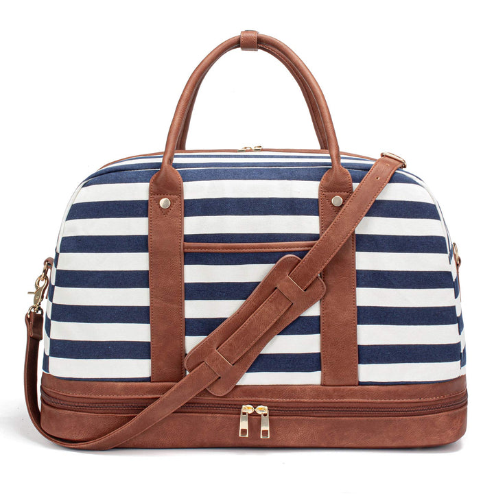 BOLOSTA Reisetasche Weekender Damen Canvas Übernachtungstasche Grosse Reisetaschen Tragetasche auf d
