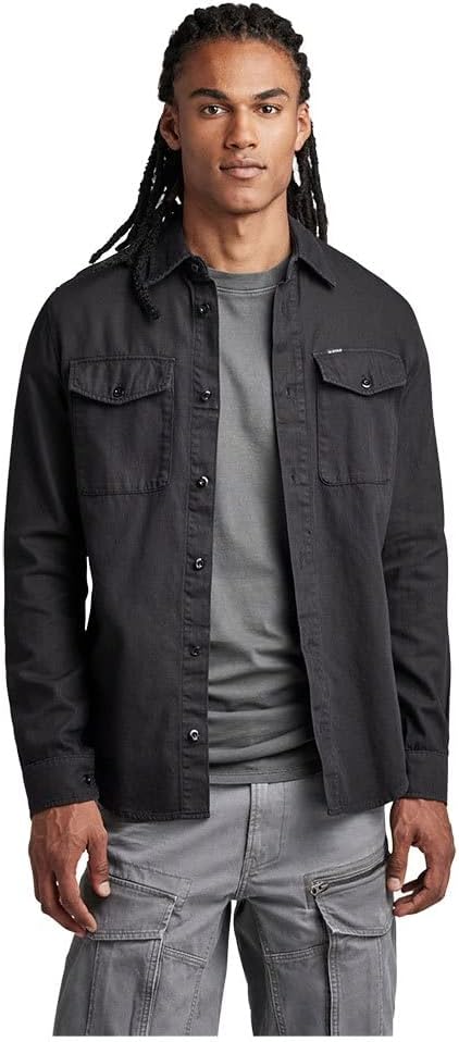 G-STAR RAW Herren Marine Slim Hemd Shirt M Schwarz (Dk Black Gd D20165-7647-b564), M Schwarz (Dk Bla