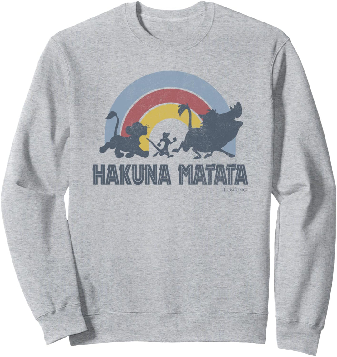Disney The Lion King Hakuna Matata Distressed Rainbow Logo Sweatshirt