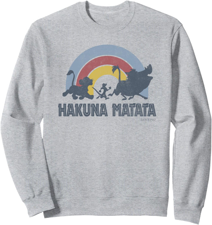 Disney The Lion King Hakuna Matata Distressed Rainbow Logo Sweatshirt