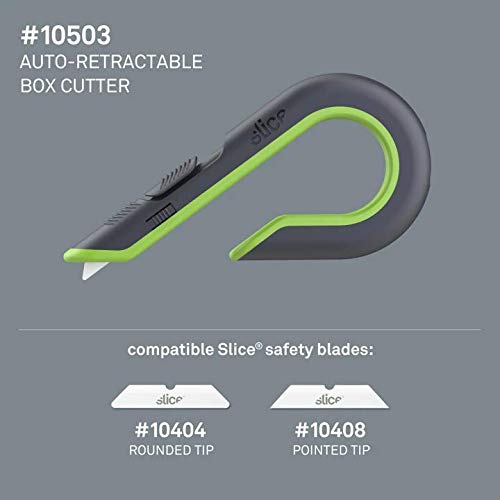 Slice 10503 | Sicherheits-Kartonmesser mit automatischem Klingenrückzug| Keramik-Sicherheitsklinge,