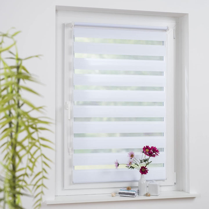 Liedeco® Duo Rollo Klemmfix - 90 x 160 cm/transparent lichtdurchlässig Blickdicht/stufenlos verstell
