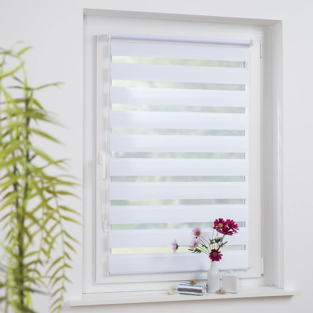 Liedeco® Duo Rollo Klemmfix - 80 x 160 cm/transparent lichtdurchlässig Blickdicht/stufenlos verstell